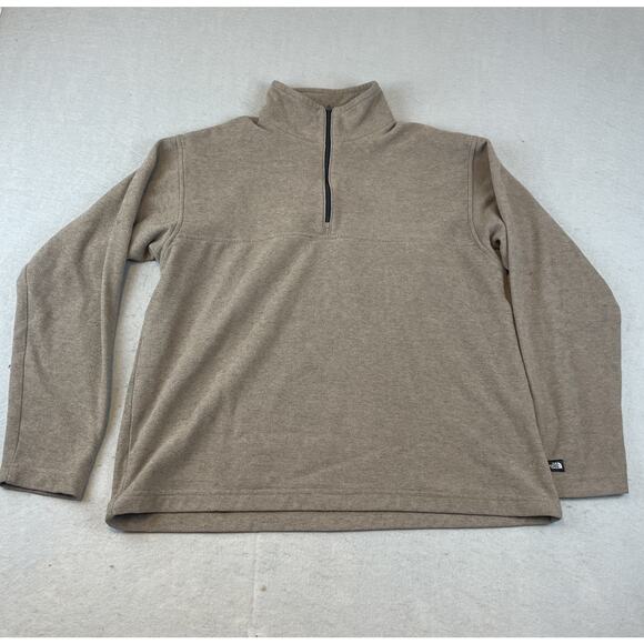 The North Face 1/4 Zip Mens Sz M Pullover Sweater Beige Tan - Picture 1 of 9